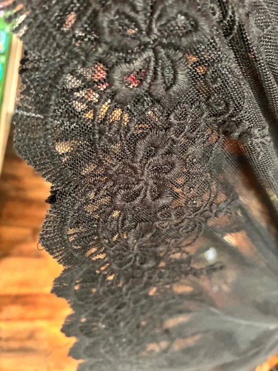 Lucky & Blessed Leopard Print Mini Dress with Black Sheer Hem - Picture 6 of 6